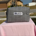 Black Gingham Makeup Bag