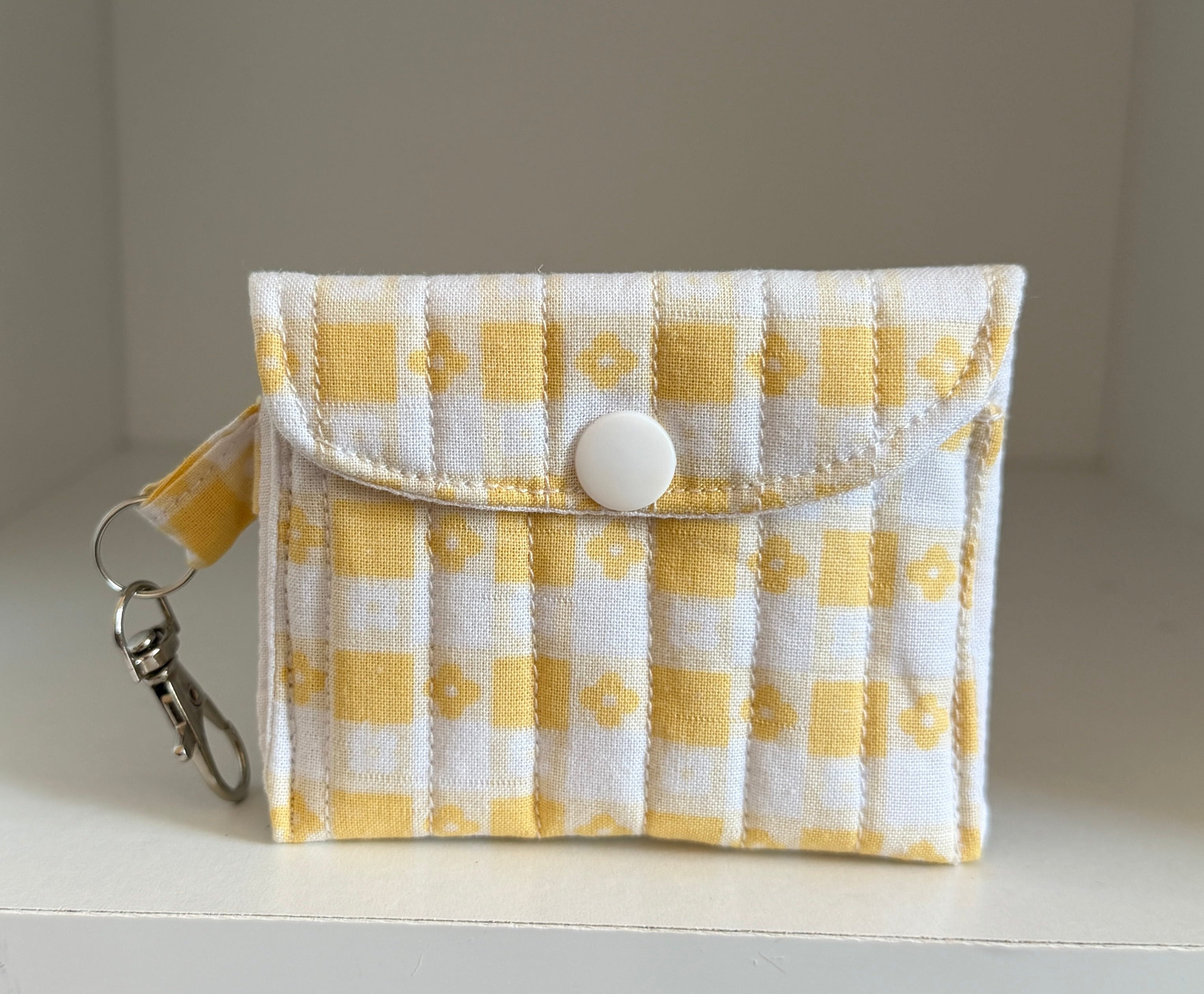 Yellow Gingham Makeup Bag