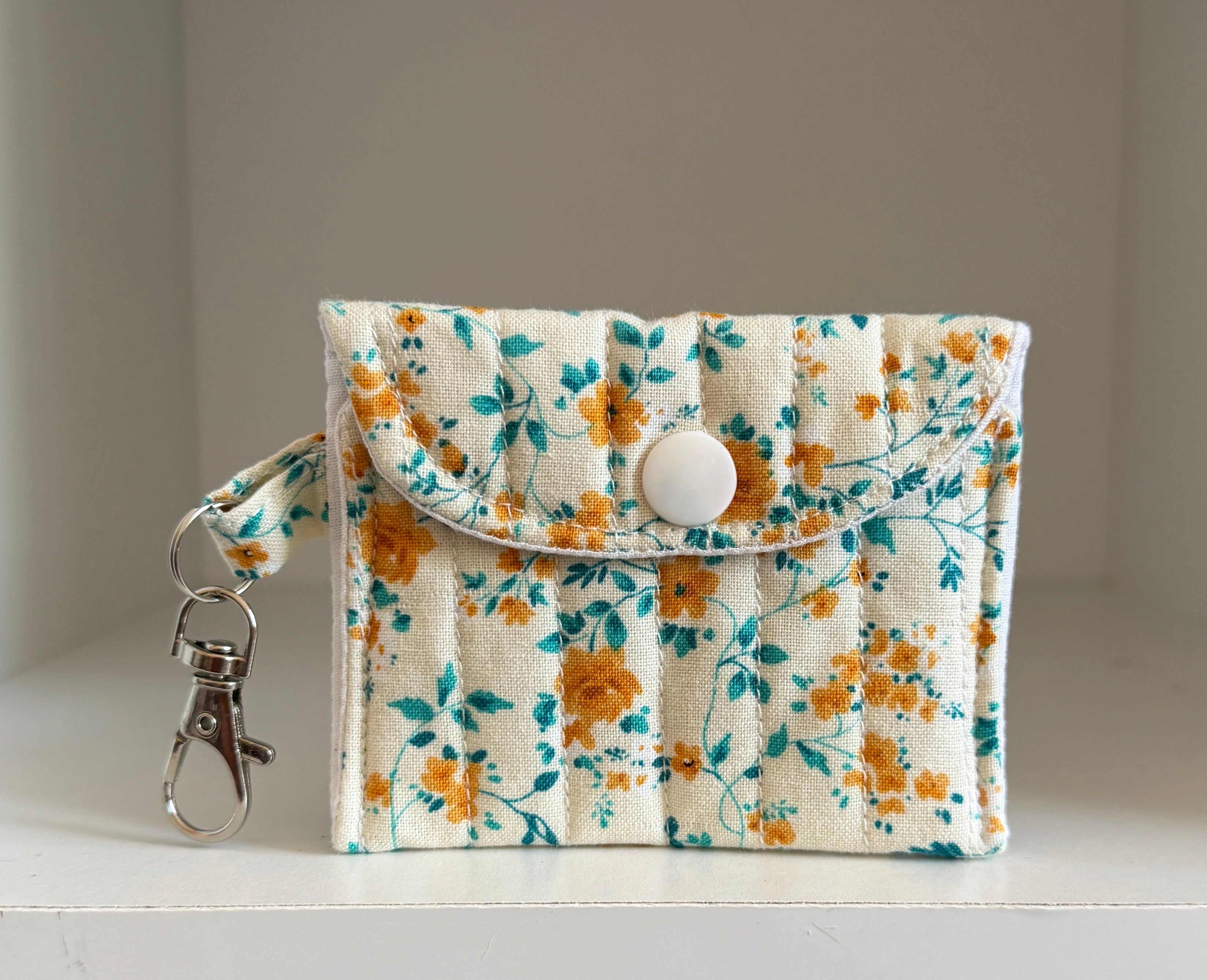 Cream Floral Makeup Bag