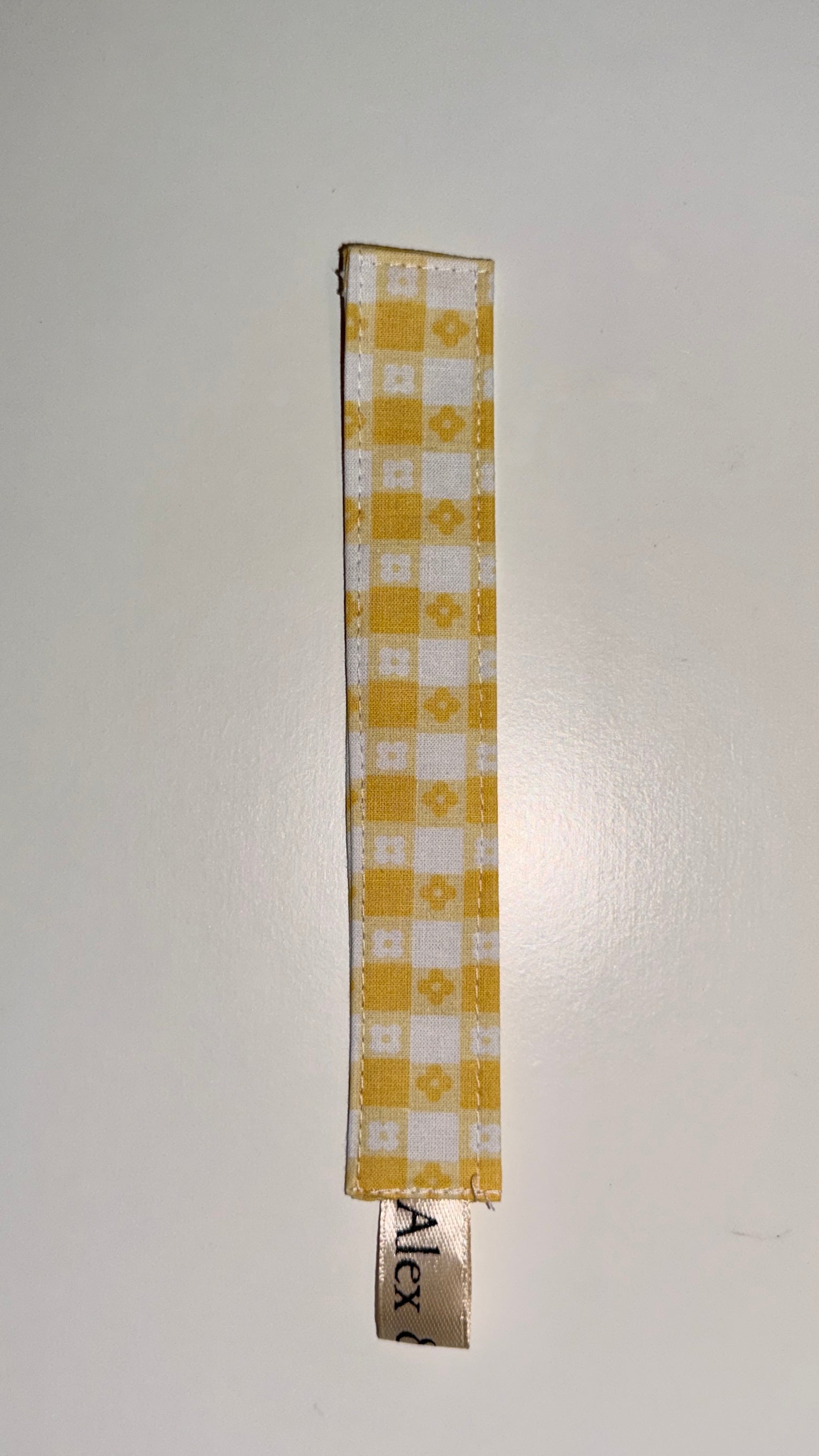 Yellow gingham Fabric Bookmark