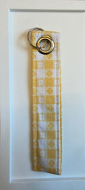 Yellow Gingham Key Wristlet