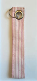 Pink Stripe Key Wristlet