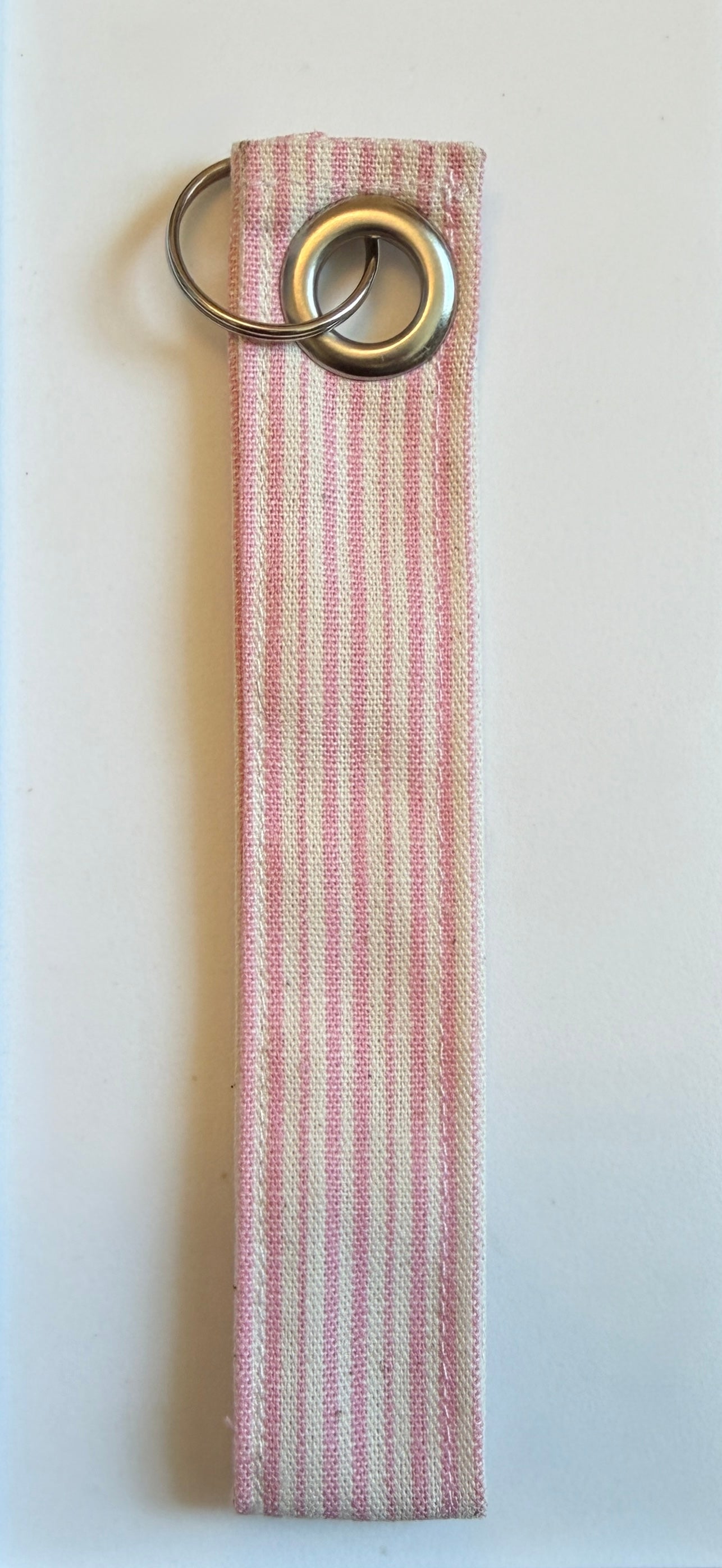 Pink Stripe Key Wristlet