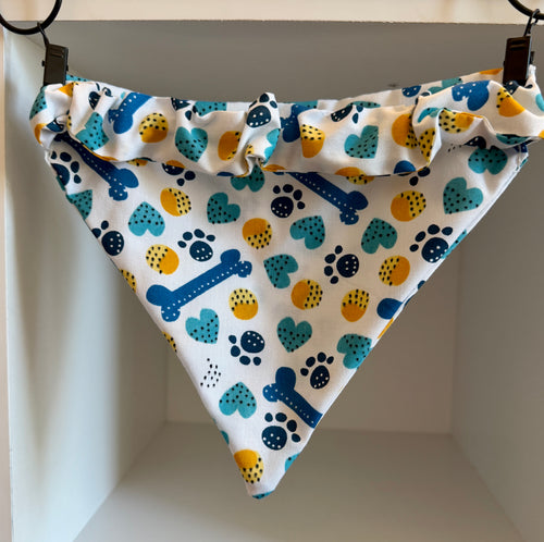 Blue Paw Print Bandana