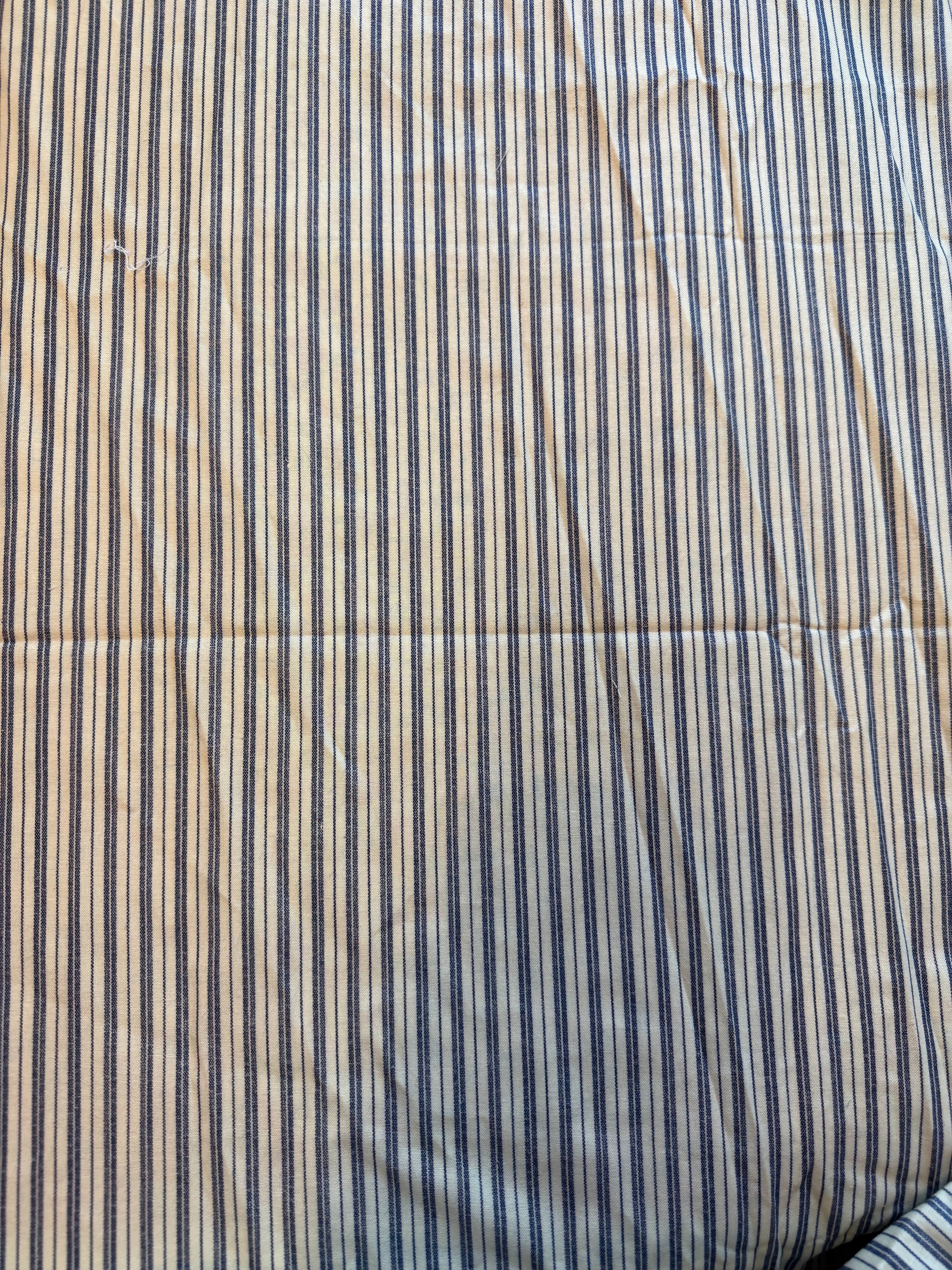 Blue & Cream Stripe Makeup Bag