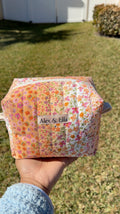 Orange Patchwork Makeup Bag